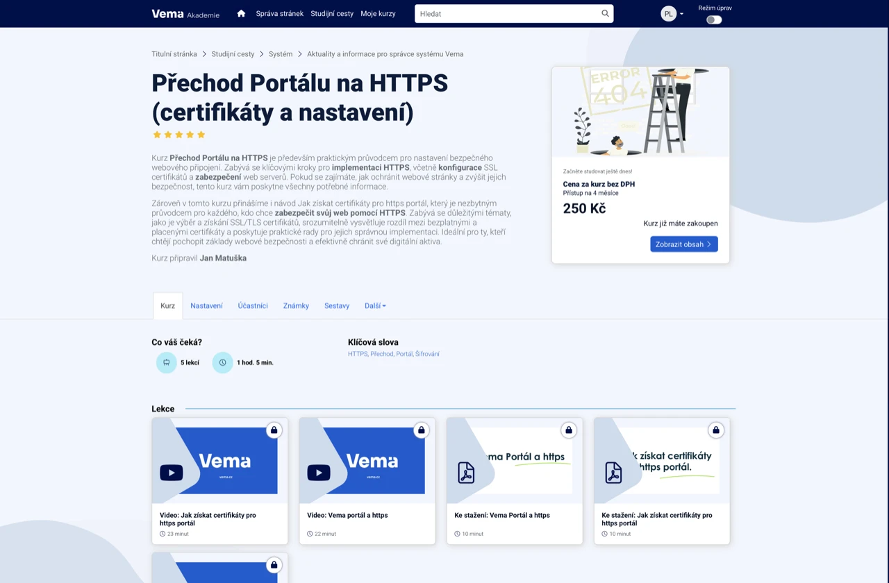 Akademie Vema - Detail kurzu 