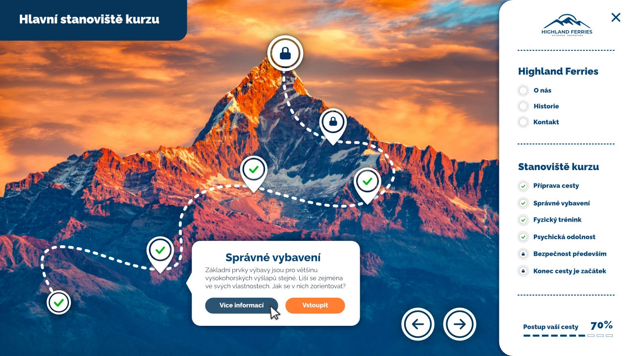 E-learningový kurz Outdoor vybavení 