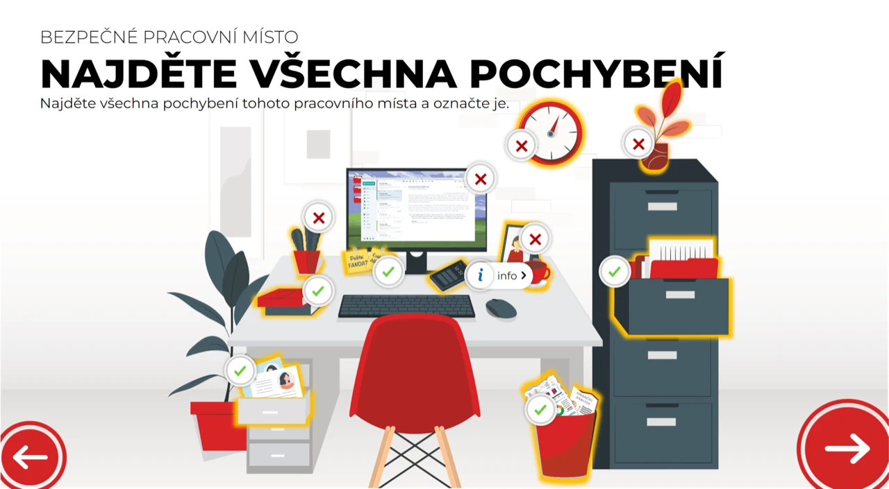 Ukázka z interaktivity - Bezpečné pracovní místo 